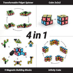 TOSY Magnet Fidget Spinner Mini, 8 Blocks, 3 in 1 Toy: Transformable Fidget Spinner, Infinity Cube, Puzzle Cube