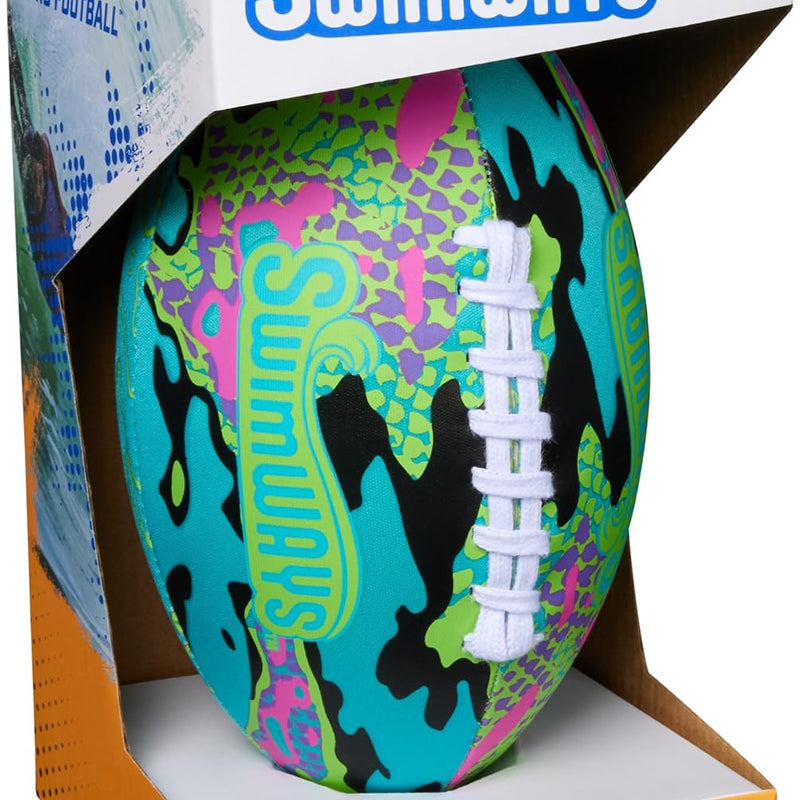Swimways Hydro Waterproof Football, Outdoor Games for Adults and Kids, Swimming Pool Accessories and Pool Party Games,9.25 Inches, Green