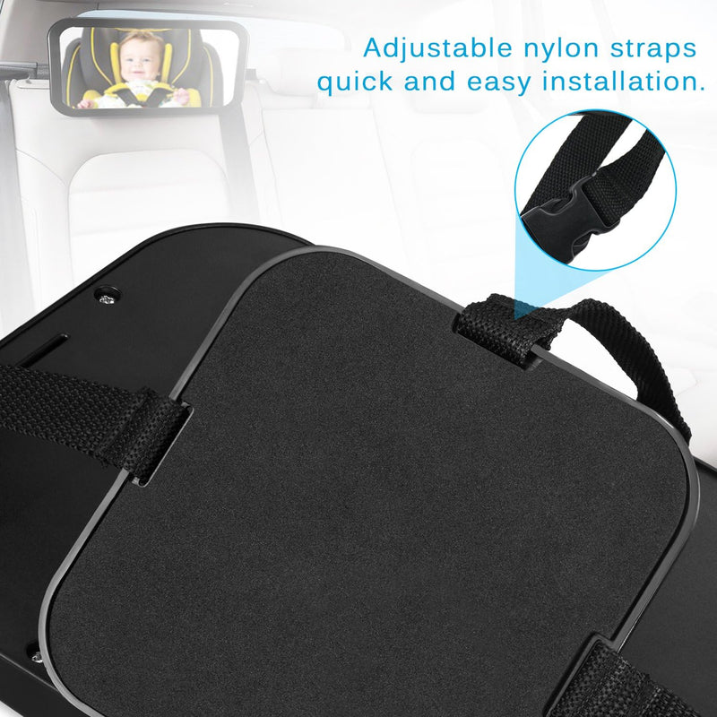Baby Car Mirror, DARVIQS Car Seat Mirror, Safely Monitor Infant Child in Rear Facing Cars Seat, Wide View Shatterproof Adjustable Acrylic 360°for Backseat, Crash Tested and Certified for Safety