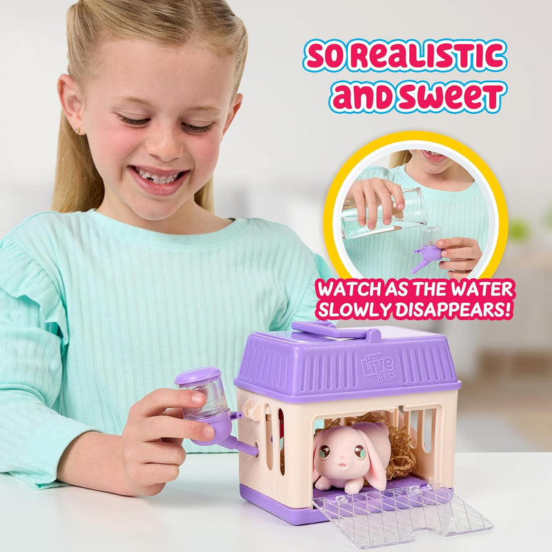 Little Live Pets Bunny Mini Interactive Live Pet Toy Set for Girls Ages 3+, 20+ Sounds, 3 Surprise Babies