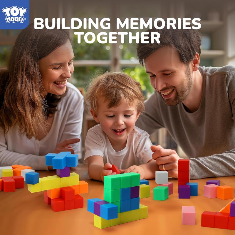 64PCS Magnetic Blocks, Magnetic Building Blocks for Kids Ages 3 4 5 6 Year Old, Magnet Cubes, Autism Montessori Toys, Preschool STEM Educational Sensory Magnet Toys Gifts for Kids 3-5 4-8