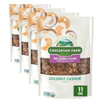 Cascadian Farm Organic Blueberry Vanilla Granola, No Added Sugar, 11 oz | 0g Added Sugar, Sweetened with Date Powder, 27g Whole Grain per Serving, Non-GMO Verified, Resealable Pouch