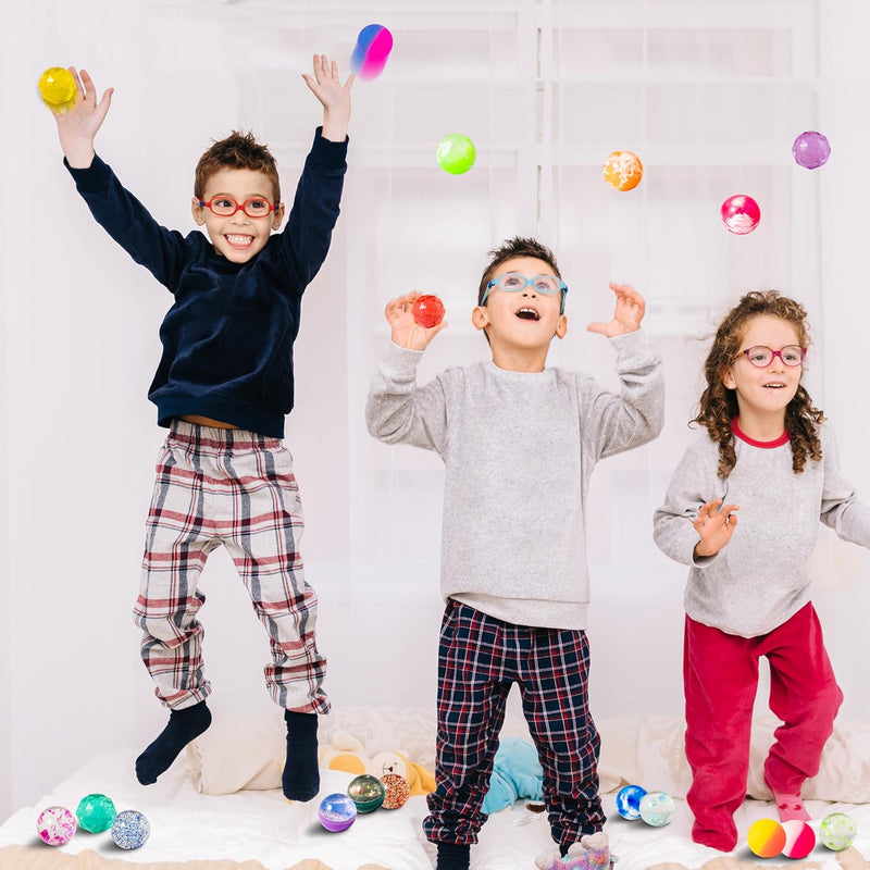 JOYIN 24 Piece Assorted Bouncy Balls: Durable Rubber Toys for Kids' Parties, Carnivals, and Classrooms
