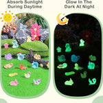 Luminous mini Resin Animals to Hide 120 Pcs Tiny Resin Animals Glow in The Dark for Miniature Fairy Garden Decoration Accessories Micro Landscape Aquarium Potted Decoration