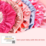 YANIBEST Baby Satin Bonnet Sleep Cap - Double Layer Reversible Adjustable Silky Satin Cap for Infant Toddler(6-36Months,Strawberry)