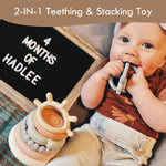 Moonkie 7-Piece Soft Teething Toy Set with Stacking Rings for Babies | Educational Learning Toy