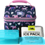 Arctic Zone Kids Lunch Box Combo with Gel Ice Pack and Sandwich Container, 2 Compartment Insulated Bucket for Travel Lunch, Unicorn Princess