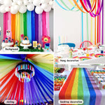 12 rolls crepe paper streamers, assorted colors, 82 feet length, birthday party supplies