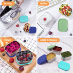 Small (1 CUP) Stainless Steel Snack Containers for Kids | Easy Open Leak Proof Food Containers with Silicone Lids - Perfect Metal Toddler Lunch Box for Daycare and School (8oz)