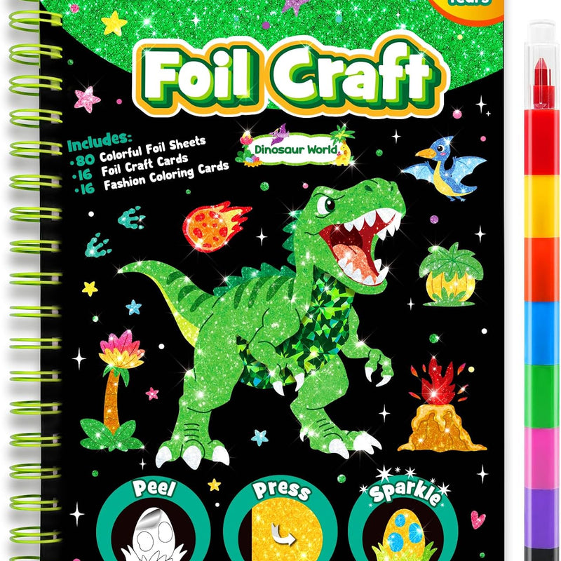 FUNNYB&G Foil Art Craft Kit for Kids, Sparkly Birthday Gift Toy for Kids
