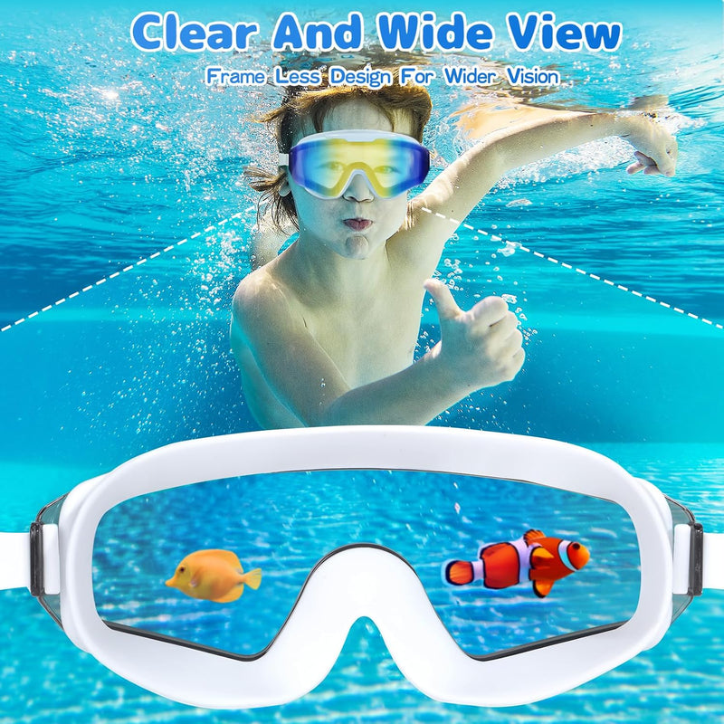 EverSport 2 Pack Kids Swim Goggles Age 8-16 Extra Silicone Layer, Swimming Goggles for kids Teen Youth Children Boys Girls