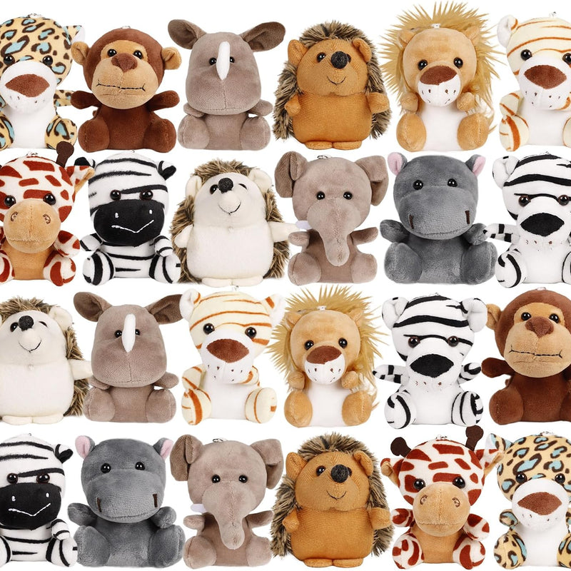 12 Pack Small Stuffed Animals Bulk, 4.5 Inch Mini Plush Toys, Treasure Box Toys for Classroom, Party Favors for Kids, Plush Keychain, Claw Machine Prizes, Baby Shower Decorations