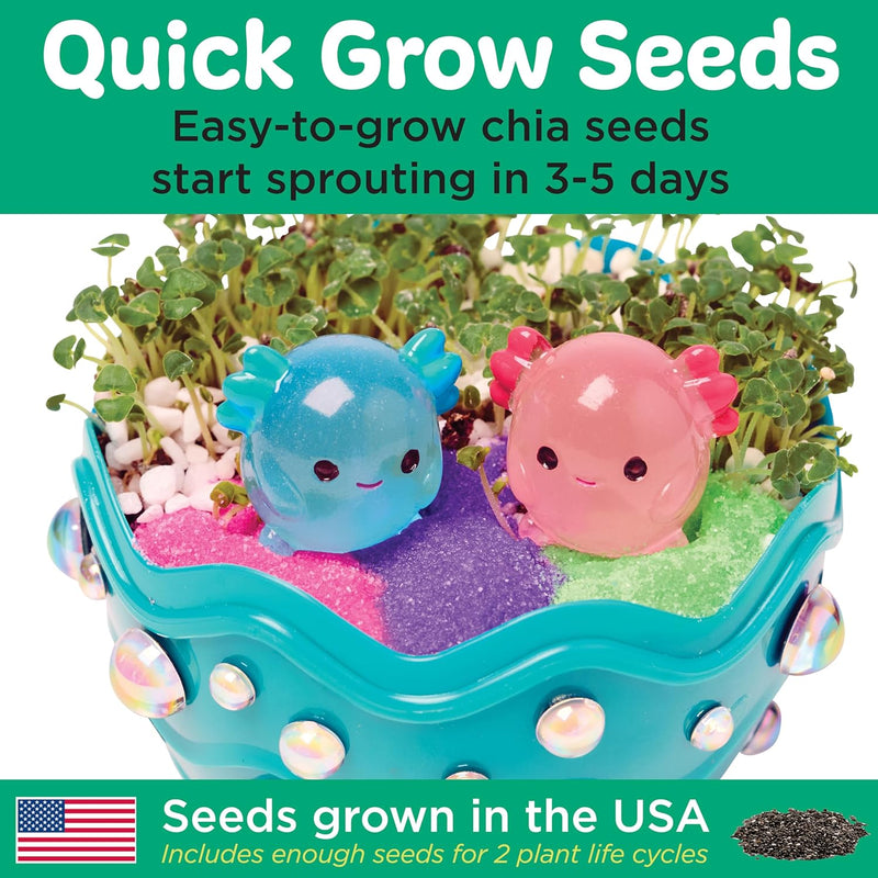 Kids' Axolotl Terrarium STEM Science Kit, Arts and Crafts, Indoor Gardening for Girls (Ages 6+) - Spring Gifts & DIY Toys