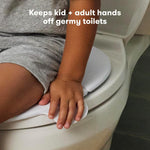 Frida Baby Fold-and-Go Portable Potty Seat for Toilet, Foldable Travel Potty Seat for Toddler, Fits Round & Oval Toilets, Non-Slip Base, Handles, Includes Free Travel Bag