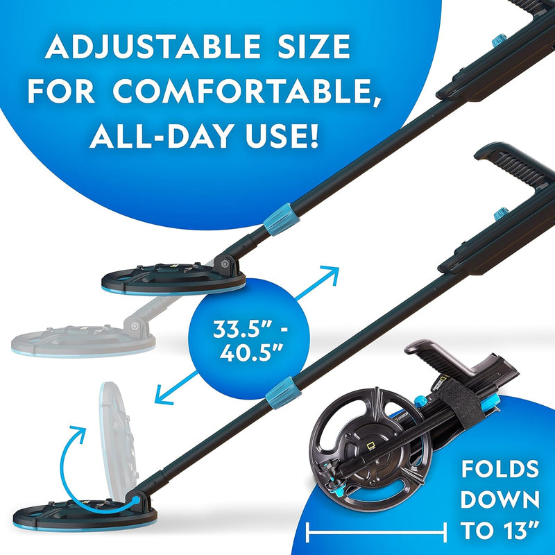 National Geographic starter metal detector kit for kids 7.4 inch waterproof coil trowel adjustable