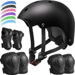 Adjustable Kids Bike Helmet Set for Ages 2-14, Multi-Sports Safety Gear with Knee and Elbow Pads