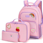 mommore Kids Backpack for Boys Girls 4-8 Kindergarten Elementary School Backpack with Lunch Box - 15” H Fit Folder