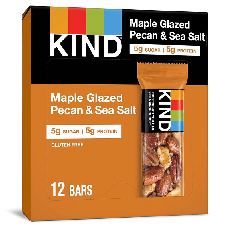 KIND Healthy Snacks Bars, Dark Chocolate Nuts & Sea Salt, Gluten Free, Low Sugar, High Fiber Snacks, 6g Protein, 12 Count