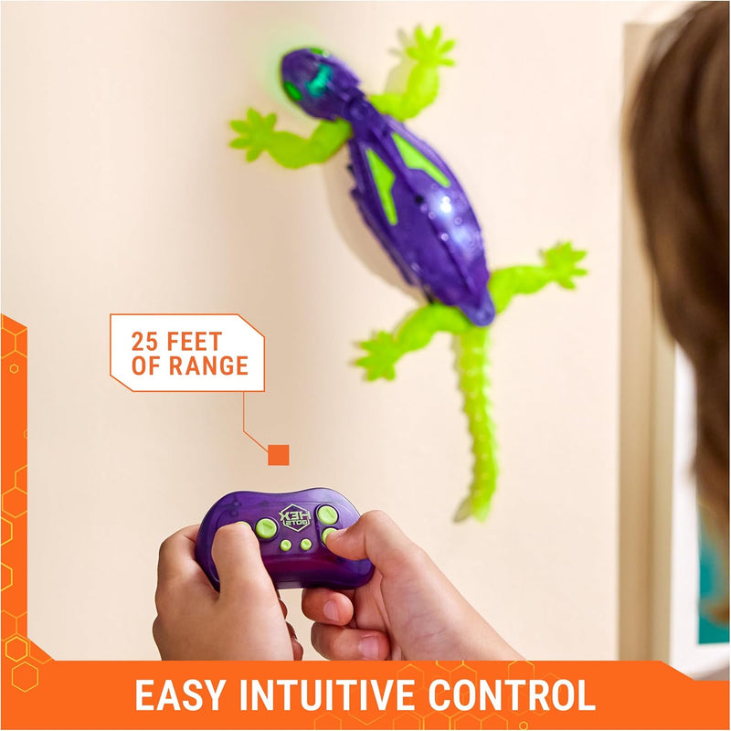 HEX Bots Glow-in-the-Dark Gecko Robot with Official Wall Climber Technology, Rechargeable Remote Control Toy for Kids Ages 4 & Up