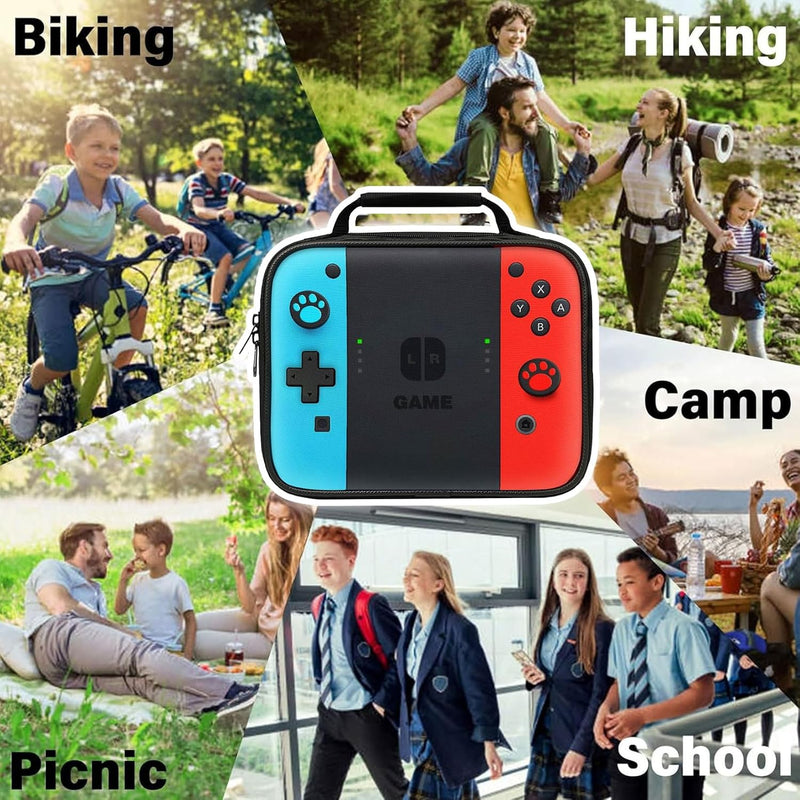 Insulated Lunch Box for Boys Girls, Game Lunch Bag for School Work Office Travel Picnic Hiking Beach, Waterproof Leakproof Portable Fits Most Bento Boxes