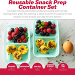 GoodCook 2-Compartment Food Storage Container Set with Snap-Shut Lids, Reusable Divided Snack Containers with Lids, Set of 10, Blue