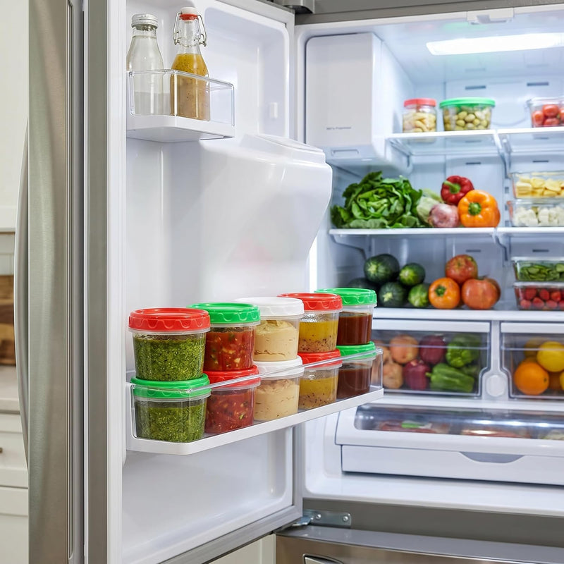 8oz Small Plastic Freezer Food Containers with Lids, 1 Cup, 12pcs | Airtight & BPA-free for fresh food. Dishwasher/freezer safe, perfect for daily meal prep, portion control,snacks on-the-go.