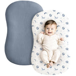 Konssy 2 Pack Muslin Baby Lounger Covers, Covers Only, 30.7" x 20" | 100% Cotton, Soft & Breathable, Baby Nest Slipcover, Envelope Closure, Pre-Washed for Lasting Fit (Brown,Wheat)
