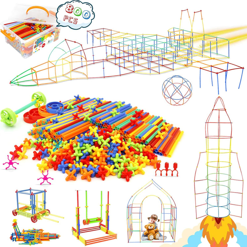Ggiibro Straw Constructor Toys STEM Building Toy for Kids