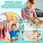 Hoarosall Montessori Busy Board for 1-3 Year Old Boys and Girls, Travel Educational Learning Toy
