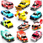 Tub Works Emergency Cars Light Up Bath Toys, 6 Pack, Water-Activated Lights, Soft and Squeezable