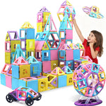 Tolnetr Magnetic Tiles Toys for 3 4 5 6 7 8+ Year Old Boys Girls Upgrade Macaron Castle Blocks Building Set for Toddlers STEM Creativity/Educational Toys for Kids Age 3-6 Christmas Birthday Gifts