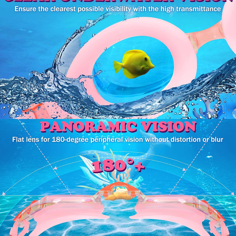 Aegend 2 Pack Kids Goggles, Swimming Goggles for Kids Age 4-16 Boys and Girls Youth, Anti-Fog Waterproof Anti-UV Pool Goggles