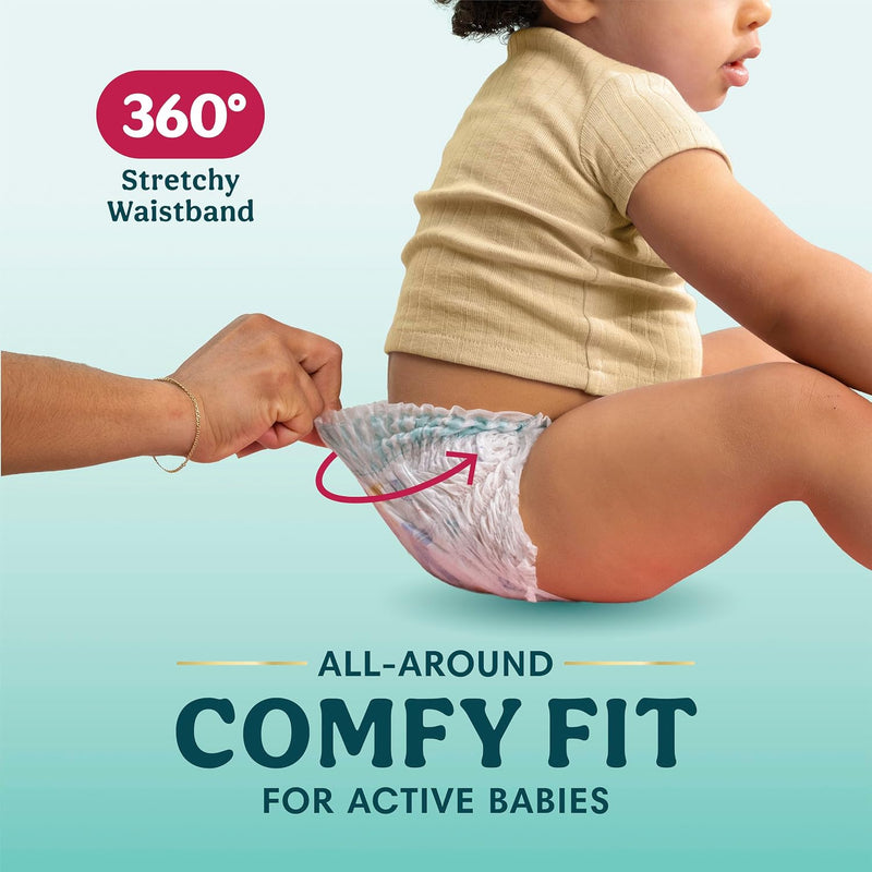 Pampers Diapers - Swaddlers 360° - Size 3, 70 Count, up to 100% Leakproof Comfy Dry Fit, Designed for Easy Changes, Pull On Baby Diaper (Packaging May Vary)