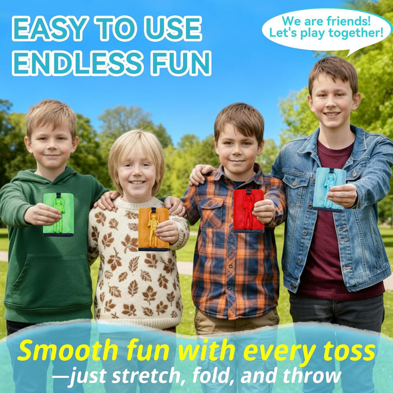 Yeeeasy 4-Pack Tangle-Free Parachute Toys for Kids, Outdoor Flying Game for Boys & Girls Age 3-12, STEM Science Gift