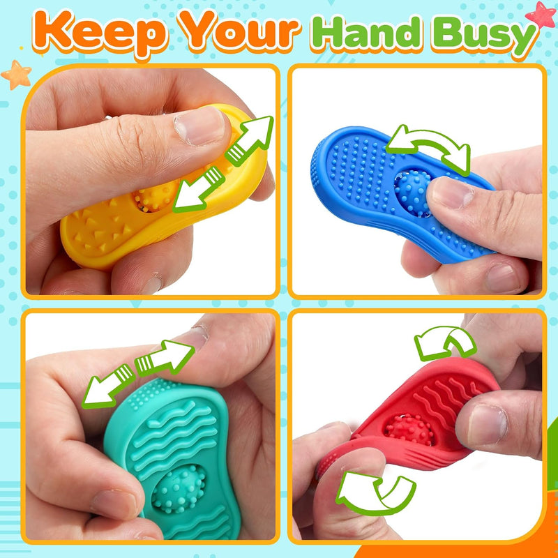 Sensory Fidget Toys For Kids 6 Pack Silicone Worry Stones for Autism & ADHD Calming Down Quiet Figette Classroom Must Have Stress Toys for Anxiety Relief Office Desk Toy Set Easter Basket Stuffer Gift