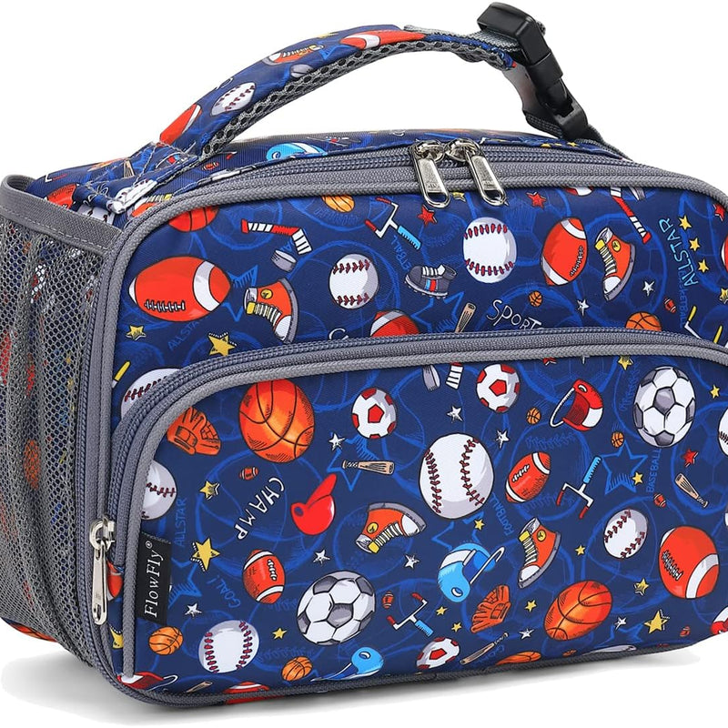 FlowFly Kids Lunch box Insulated Soft Bag Mini Cooler Back to School Thermal Meal Tote Kit for Girls, Boys, Astronaut