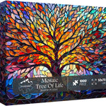 PICKFORU Stained Glass Puzzle Tree of Life, 1000 Piece Jigsaw Puzzle for Adults