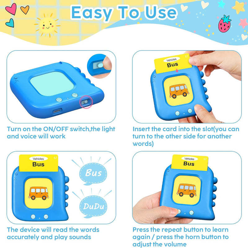 Talking Flash Cards,Kids Toddler Flash Cards with 240 Sight Words | Montessori Toys Autism Sensory Toys,Speech Therapy,Learning Educational Gifts for Age 4 5 6 Years Old Boys and Girls