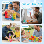Anbalulu 134PCS Magnetic Building Tiles - Durable STEM Toys for Kids, Educational Building Blocks with Strong Magnets and Group Play Activities