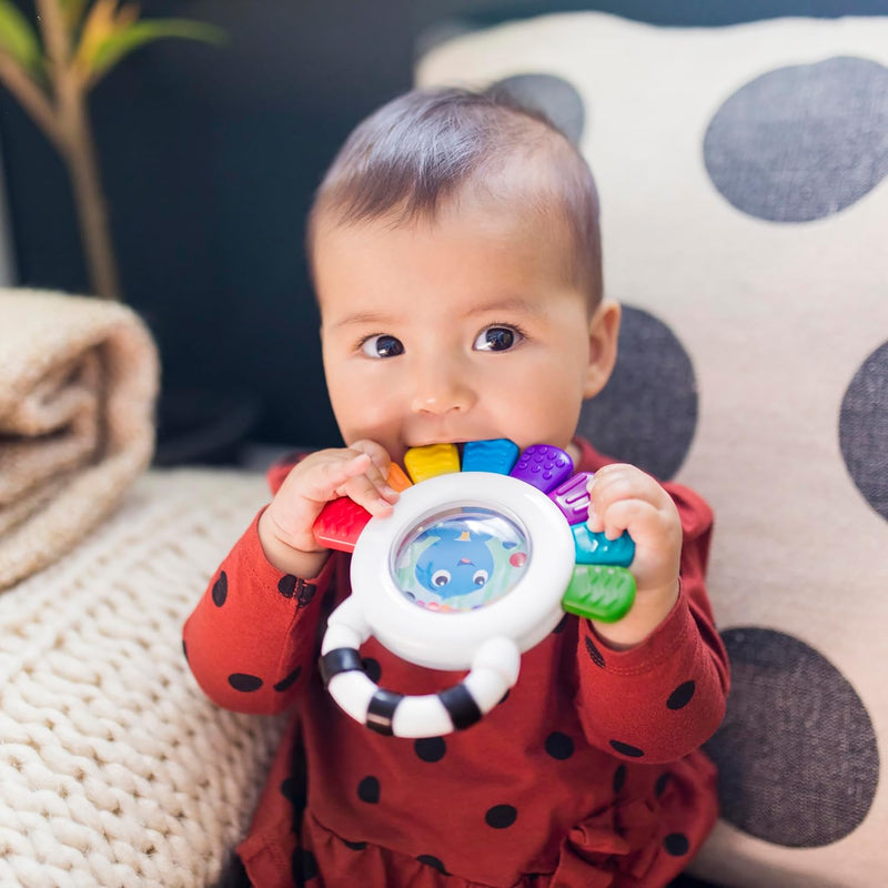Baby Einstein Opus The Octopus Sensory Rattle & Teether Toy, BPA Free & Chillable, 3 Months+