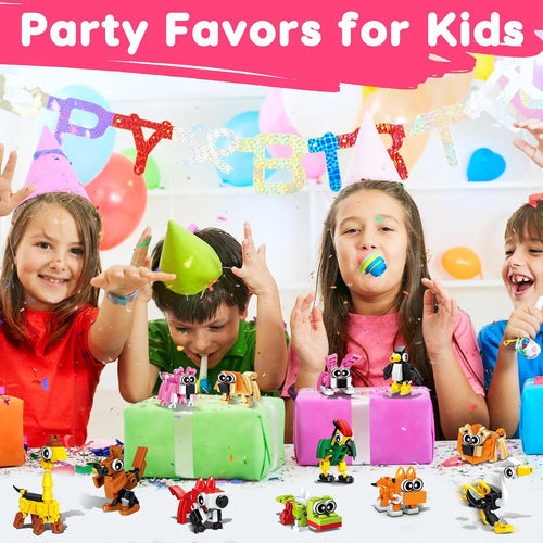 20PCS Mini Animal Building Blocks Party Favors for Kids 4-8 8-12 Birthday Goodie Bag Stuffers Classroom Treasure Box Toys Carnival Prizes Bulk Pinata Fillers Trinket End of Year Student Gifts Boy Girl