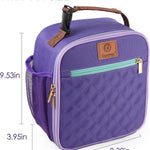 Genteen Kids Lunch Box Insulated Soft Mini Cooler with Bottle Holder, Lightweight Reusable Easy-Clean Lunch bag for Girls, Boys Back to School-Purple