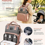 houscly Diaper Bag Backpack with Changing Station, 25L Large Capacity | Multifunction baby bag, baby registry search, baby girl newborn essentials must haves, baby shower gifts, pink
