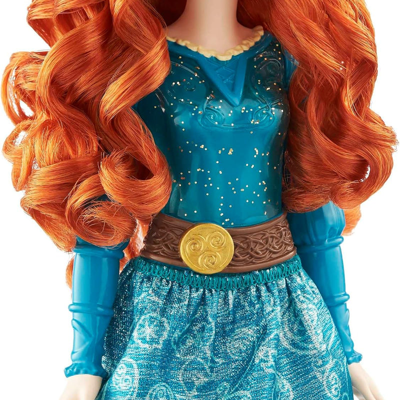 Mattel Disney Princess Merida Doll in Sparkling Fashion with Removable Skirt, Tiara and Shoes, Posable & Collectible, Inspired by Brave Movie