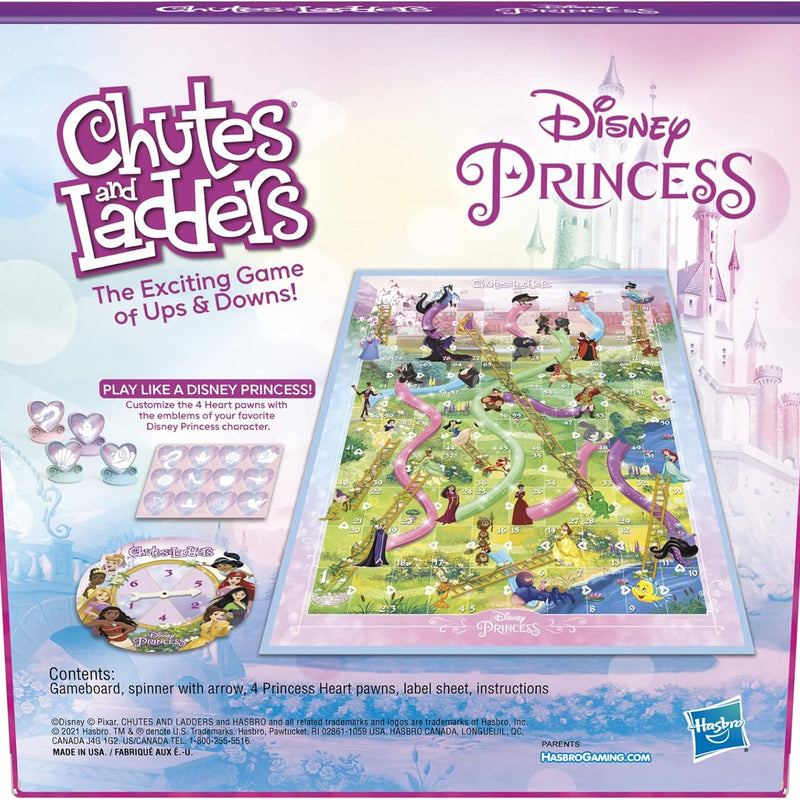 Hasbro Gaming Chutes and Ladders: Disney Princess Edition Board Game for Kids Ages 3 and Up, Easter Gifts for Boys and Girls, Preschool Game for 2-4 Players (Amazon Exclusive)