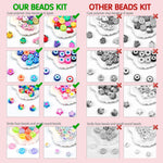 Dowsabel Bracelet Making Kit, Beads for Bracelets Making Pony, Kandi, Polymer Clay, Smile Face & Letter Beads for Jewelry Making, DIY Arts and Crafts Gifts Toys for Girls Age 6-12
