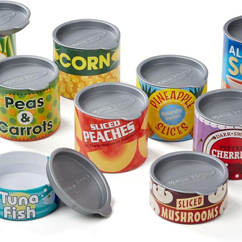 Melissa & Doug Let's Play House Grocery Cans with Removable Lids for Preschool Learning Toys for Girls & Boys 3+