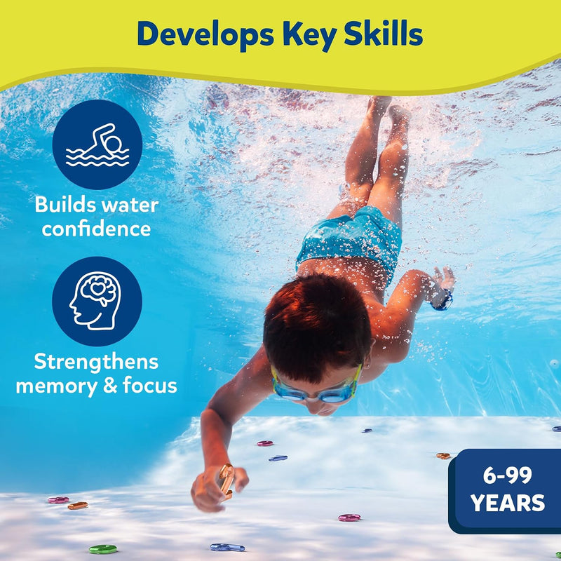 Skillmatics – Seek & Splash, Pool Dive Toys for Kids, Search & Find Game | Swimming Pool Number Dive Toy, Summer Fun & Gift for Boys & Girls Ages 6, 7, 8, 9, 10, 11 & Up, Includes 50 Colorful Gems