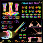 OLUPP Glow in the Dark Party Supplies, 264 PCS Light Up Party Favors with LED Glasses,Glow Sticks,Finger Lights,LED Hair Clips,Slingshot,Glasses Molds,Butterfly Bracelet for Birthday,Raves,New Year