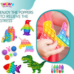 120 Pcs Fidget Toys Pack, Pop Sensory Party Favors Set Gifts for Kids Adults Boy Girl Stocking Stuffers Autistic Bulk Goodie Bag Filler Treasure Box Classroom Prizes School